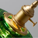 GobekUsa Green Glass LED Chandelier: Minimalist Brass Hanging Lights