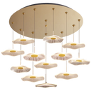 GobekUsa Lotus Leaf Tea Art Spiral Staircase Chandelier - Chinese Style Pendant Light