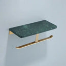 GobekUsa Brass Marble Toilet Paper Holder Nordic Brushed Gold Bathroom Tissue Shelf