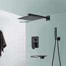 GobekUsa Black Wall Mounted Rainfall Shower System with Tub Spout