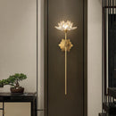 GobekUsa Lotus LED Crystal Wall Lamp: Chinese Style Bedroom & Living Room Decor