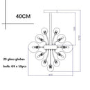 GobekUsa Glass Globe LED Chandelier: Nordic Luxury Metal Pendant Lighting for Living Room