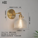 GobekUsa Japanese Copper Glass Wall Lights Modern LED Sconce for Bedroom Stair Mirror