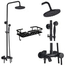 GobekUsa Black Brass Bath Shower Faucet Set with Handshower and Tub Spout