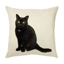 GobekUsa Cute Cat Face Decorative Cushion Cover Soft Linen Pillow for Home Sofa