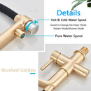 GobekUsa Brushed Gold Swivel Kitchen Faucet with Purification Function