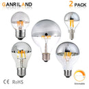 GobekUsa 8W LED Filament Dimmable G45 Silver Mirror Top Bulb E12 Warm White 2700K