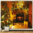 GobekUsa Christmas Fireplace & Tree Tapestry Wall Hanging