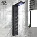 GobekUsa LED Rainfall Shower Panel Set with Temperature Screen and Hand Sprayer