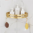 GobekUsa Brushed Gold Bathroom Set: Shelf, Towel Rack, Holder, Toilet Brush - Bath Hardware