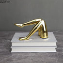 GobekUsa Gilded Lips & Leg Resin Figurines Sculpture for Modern Home Decor