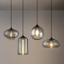 GobekUsa Gray Glass Pendant Light for Bar Stair Dining Room E27 Edison Lamp Lighting