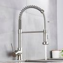 GobekUsa Brushed Nickel Pull Down Kitchen Faucet - 360° Rotation Hot Cold Water Mixer