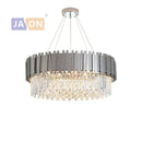 GobekUsa Black Gold Crystal Oval LED Hanging Chandelier Lighting Fixture