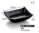GobekUsa Black Melamine Plastic Dipping Sauce Dish Bowl Set - Pack of 4
