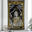 GobekUsa Black & White Tarot Witchcraft Tapestry | Bohemian Hippie Mandala Wall Decor