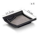 GobekUsa Black Melamine Plastic Dipping Sauce Dish Bowl Set - Pack of 4