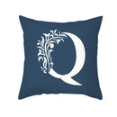 GobekUsa Blue Letter Pillowcase Solid Color Fleece Sofa Cushion, 45x45CM