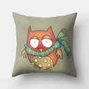 GobekUsa Cute Owl Cushion Pillow Cover for Home Sofa Bedroom Decor