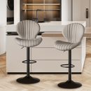 Counter Height Swivel Bar Stools with High Backrest, Fabric Seat (Set of 2)