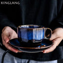 GobekUsa Deep Blue Ceramic Espresso Coffee Cup Saucer Set