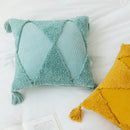 GobekUsa Diamond Tassel Cushion Cover 45x45cm White Yellow Green Handmade Sofa Bed