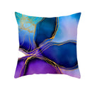 GobekUsa Blue Ink Gold Edge Geometric Cushion Cover - Polyester Throw Pillow Case