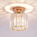 GobekUsa Crystal Pendant Ceiling Light, Modern E27 Semi Flush Design for Home Decor
