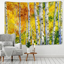 GobekUsa Birch Forest Starry Sky Wall Tapestry: Psychedelic Hippie Mandala Landscape Art