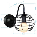 GobekUsa Black Cage Guard Wall Sconce LED Lamp Indoor Retro Lighting Fixture