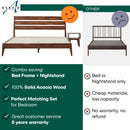 [Buy 1 Get 1] Emery Solid Wood Bed Frame & Nightstand by Megsu