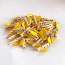 GobekUsa 50-Pack Romantic Heart Shape Wood Clips for Home Décor and Parties