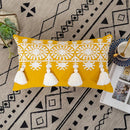 GobekUsa Boho Gold Embroidered Cotton Pillow Cover, 45x45/30x50cm