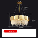 GobekUsa Golden Crystal Stainless Steel Pendant Light for Stylish Foyer