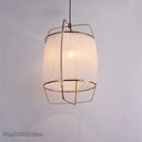 GobekUsa Bamboo Linen Pendant Light Fixture for Restaurant and Clothing Store