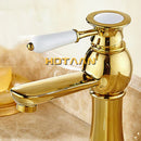 GobekUsa Gold Basin Faucet with Ceramic Mixer Tap for Bathroom