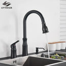 GobekUsa Brass Black Kitchen Faucet Pull Out Mixer Taps Hot/Cold Water Cranes