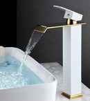 GobekUsa Black Gold Basin Faucet Deck Mounted Bathroom Sink Tap Cold Hot Water Mixer