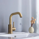 GobekUsa Brushed Gold Basin Faucet Single Handle Deck Mounted Cold Hot Mixer Tap