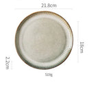 GobekUsa Ceramic Dessert Plate - Round Solid Pattern - Household Tableware