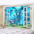 GobekUsa Dolphin Psychedelic Tapestry: Bohemian Underwater Wall Hanging for Home Decoration