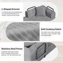 Convertible Sleeper Sofa Bed with Velvet Upholstery & Iron Frame