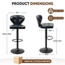 Swivel Counter Height Bar Stools, Adjustable PU Leather (Set of 2)