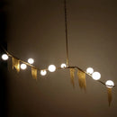 GobekUsa Gold Bubble Chandelier G9 LED Tassel Kitchen Island Lighting