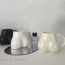 GobekUsa Lovely Butt Shape Ceramic Coffee Cup Storage Decoration
