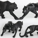 GobekUsa Black Panther Resin Geometric Statue Decor Ornament