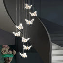 GobekUsa Butterfly Ladder Pendant Lights Chandelier for Loft Decor Interior Lighting Stairs Bedside