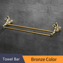 GobekUsa Double Towel Bars: Gold/Silver Bathroom Towel Rack Holder, Wall Mounted Brass