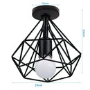 GobekUsa Iron Cage Ceiling Light Fixture Retro Nordic Design Home Kitchen Lamp