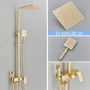GobekUsa Brushed Gold 4-Way Brass Shower Set with Bidet Mixer Tap